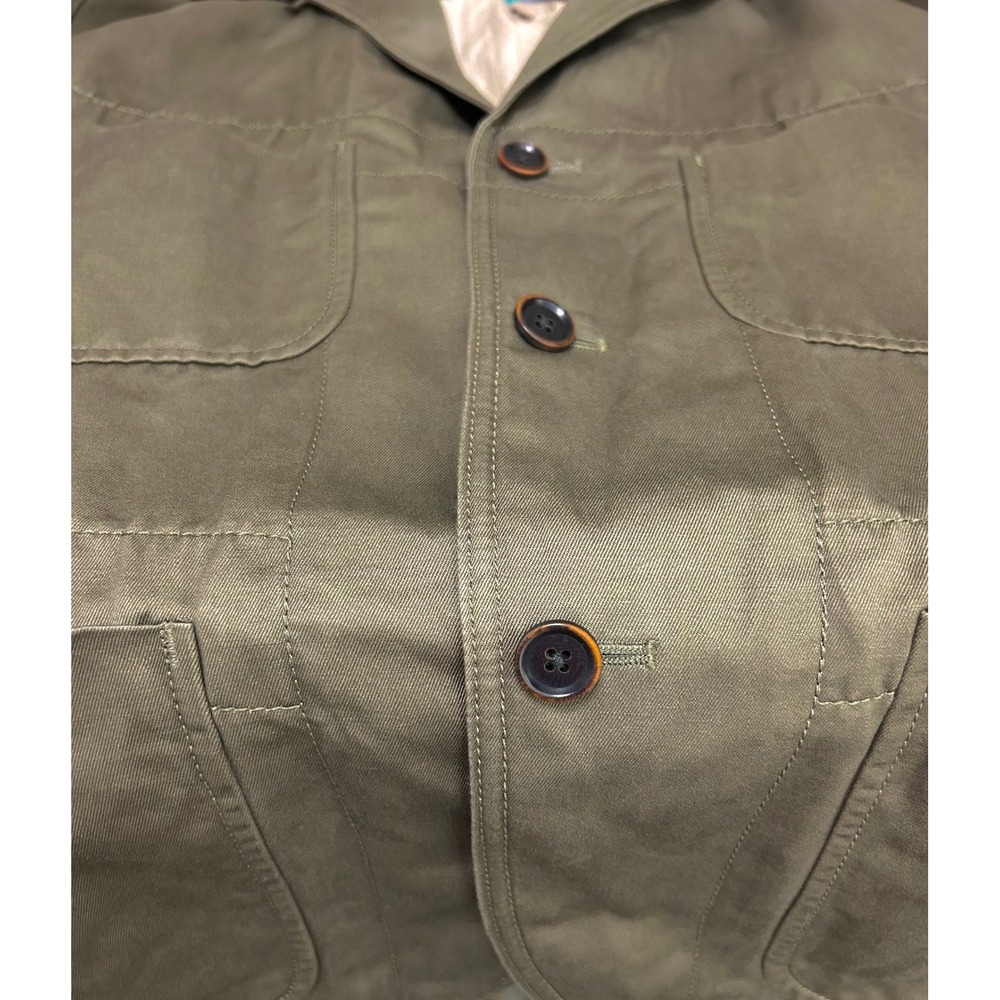 Banana Republic Mens 40S Olive Green Cotton Linen Safari Blazer Field Jacket - Picture 13 of 16
